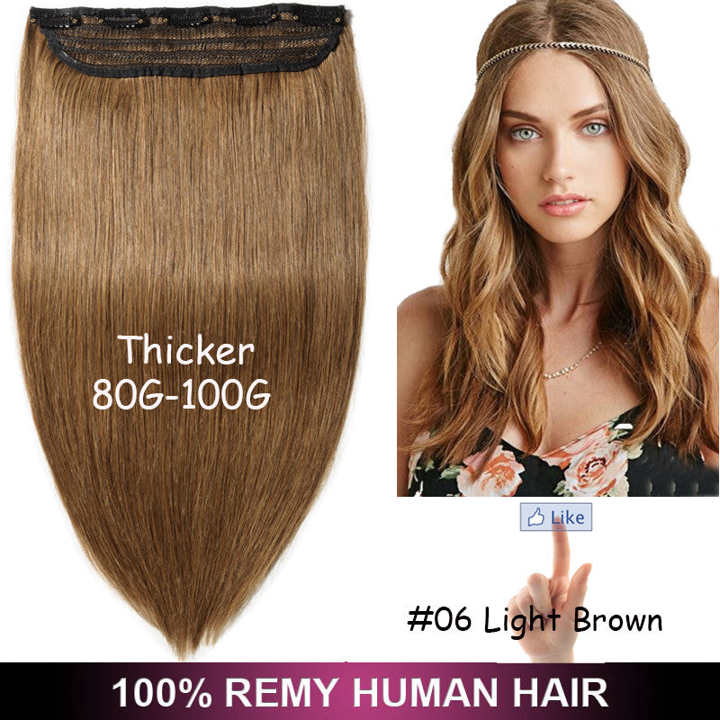 Full Head Clip-In Hair Extensions - Remy Human Hair, Seamless 3/4 Piece