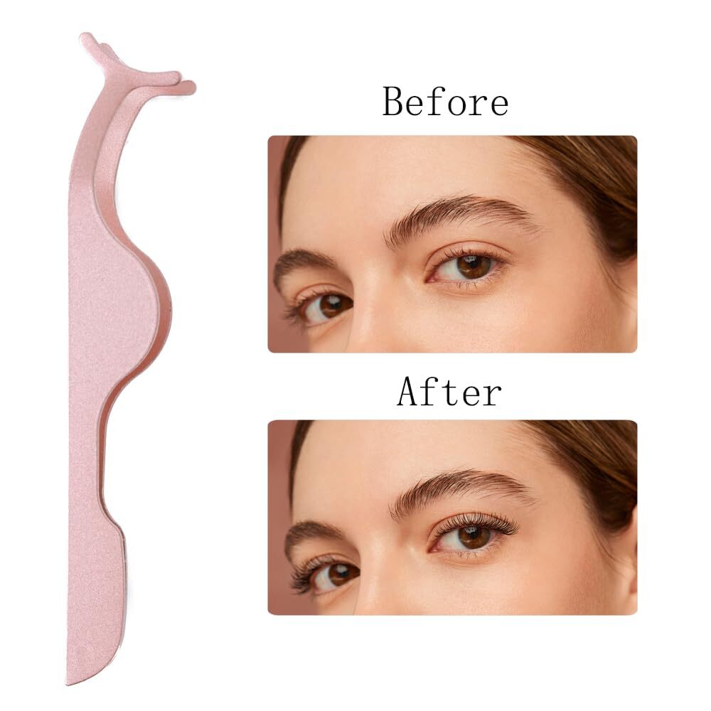 Stainless Steel Eyelash Extension Tweezers Set - Applicator & Remover, 2 Pack