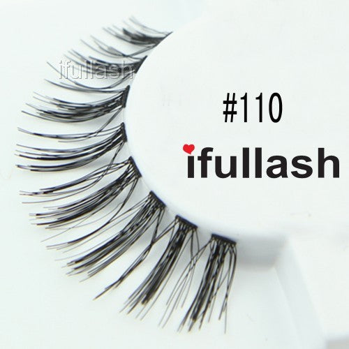 6 or 12 Pairs Human Hair False Eyelashes - Natural Look, Handmade