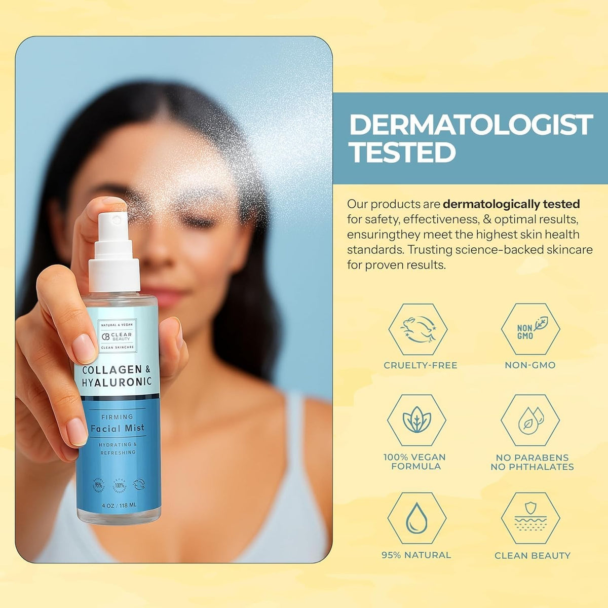Hyaluronic Acid & Collagen Face Mist - 2 Pack, Hydrating & Anti-Aging Skin Spray