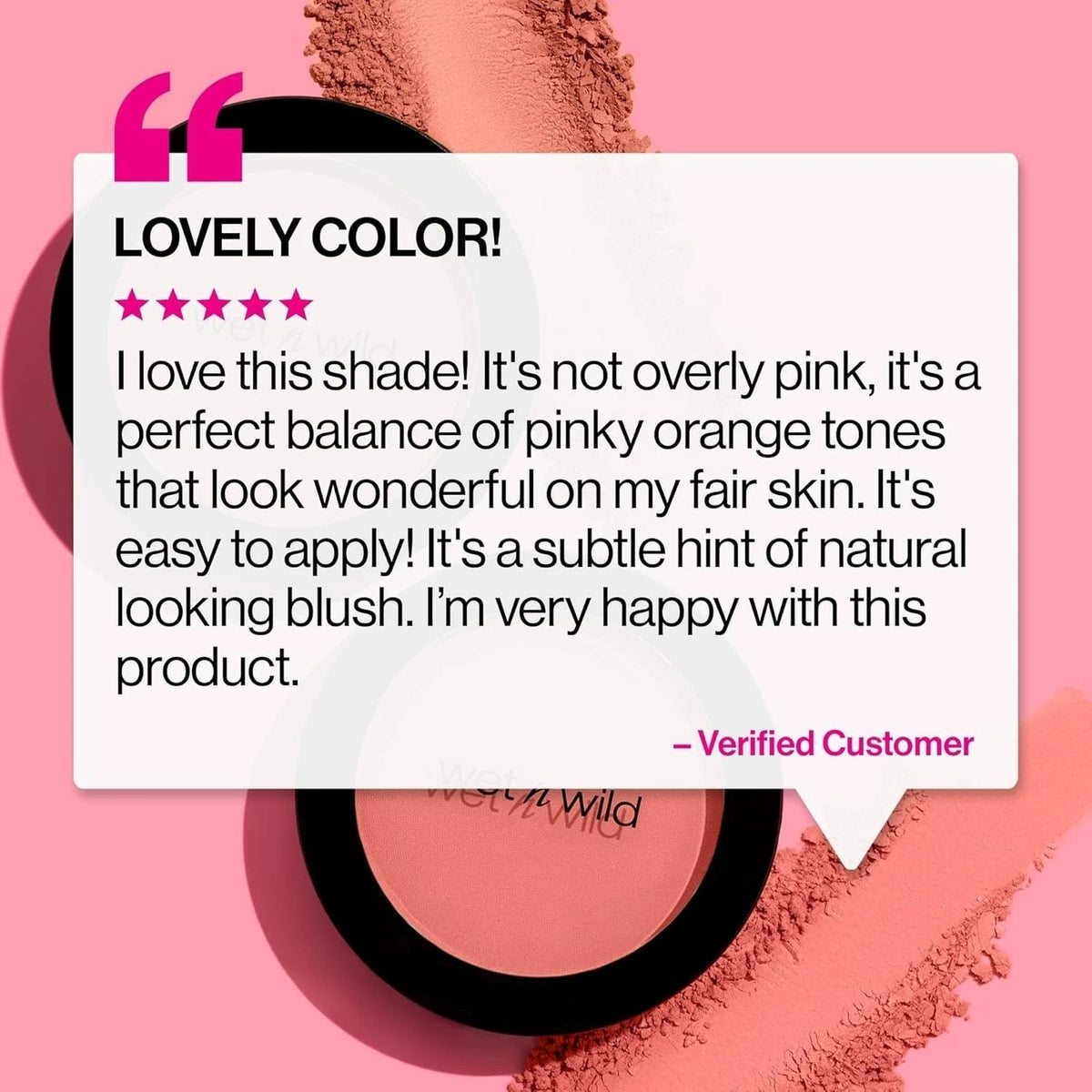 Blush Makeup Powder - Buildable Pinch Me Pink, Jojoba Infused, 0.81 Oz