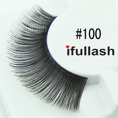 100% Human Hair Eyelashes – False Lash Strips, Black, 6 or 12 Pairs