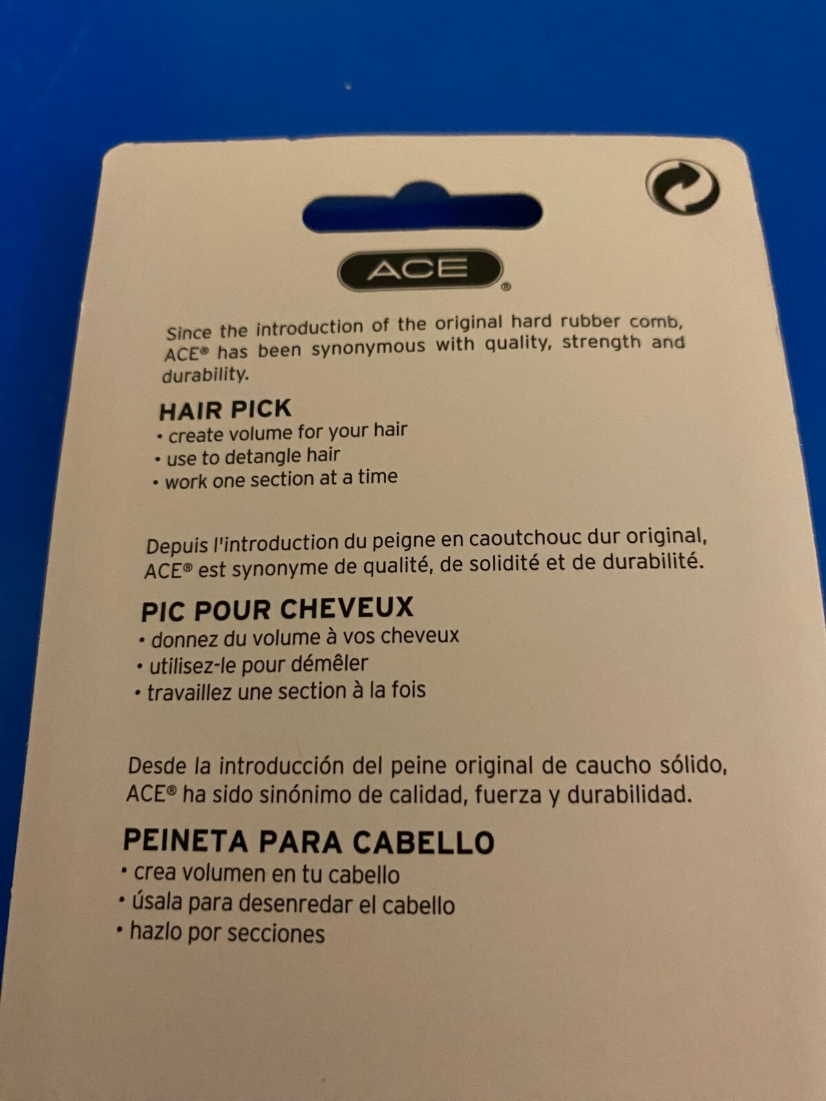 Black Wide Tooth Metal Hair Pick Comb Detangling & Volume Creation