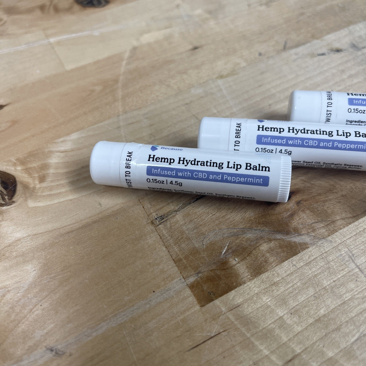 Hemp Hydrating Lip Balm Set - 3 Pack, 0.15oz Each, Nourishing & Moisturizing