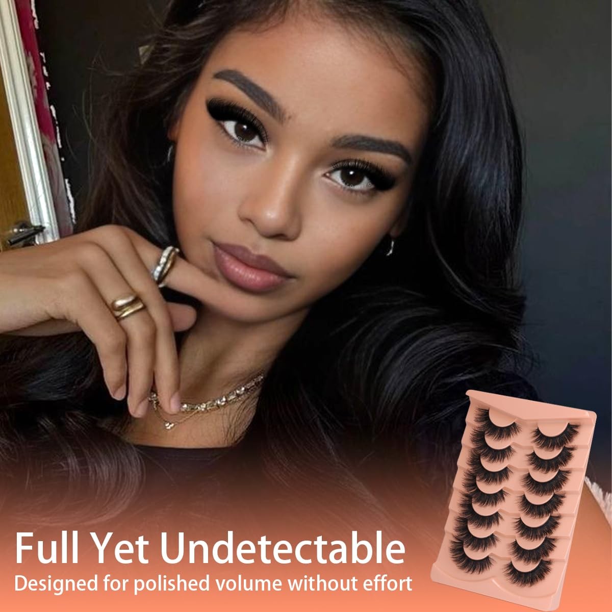 18mm 3D Mink False Eyelashes Cat Eye Volume Strip Lashes - Reusable