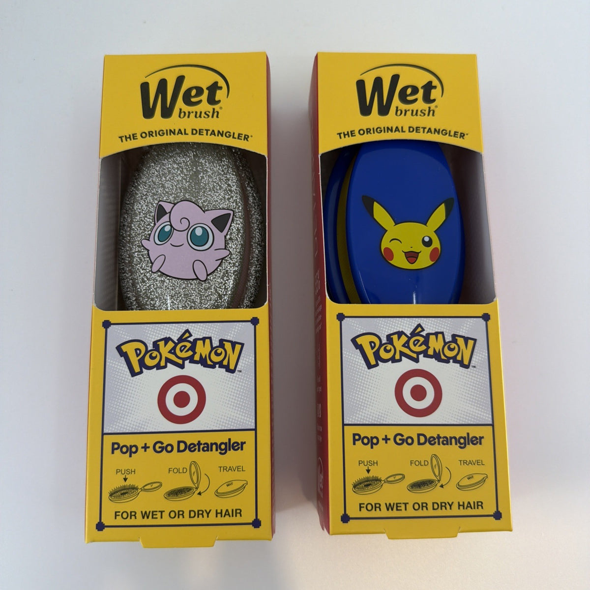 Travel Detangler Hair Brush Pikachu & Jigglypuff - Wet Hair Tool