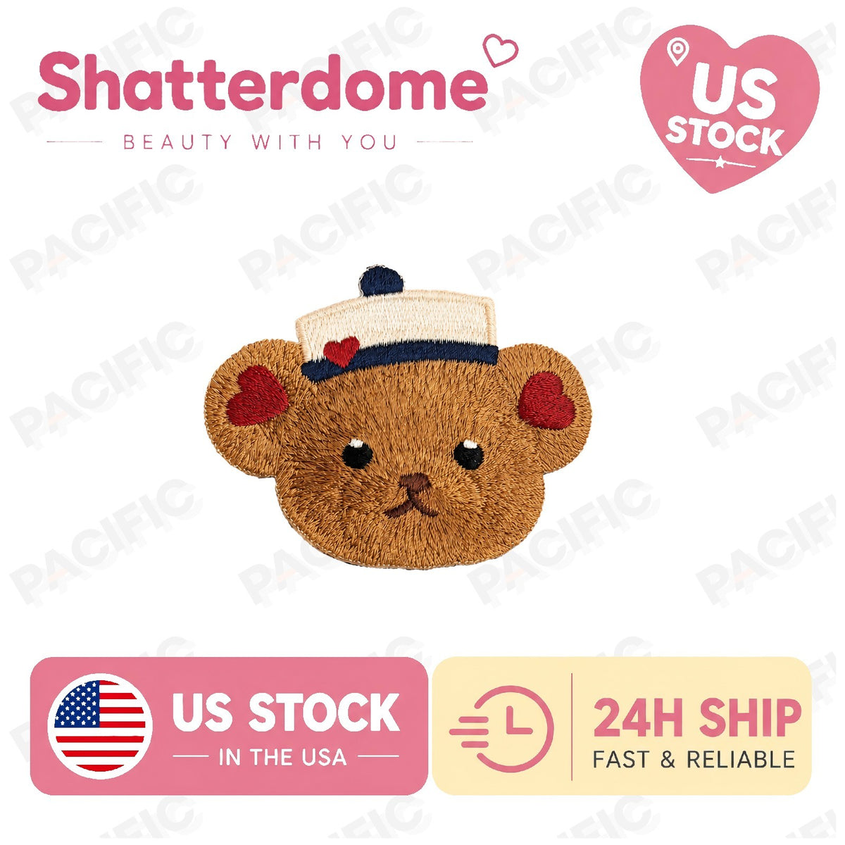Flower Knows Navy Bear Hair Clip Kawaii Accessory US Stock