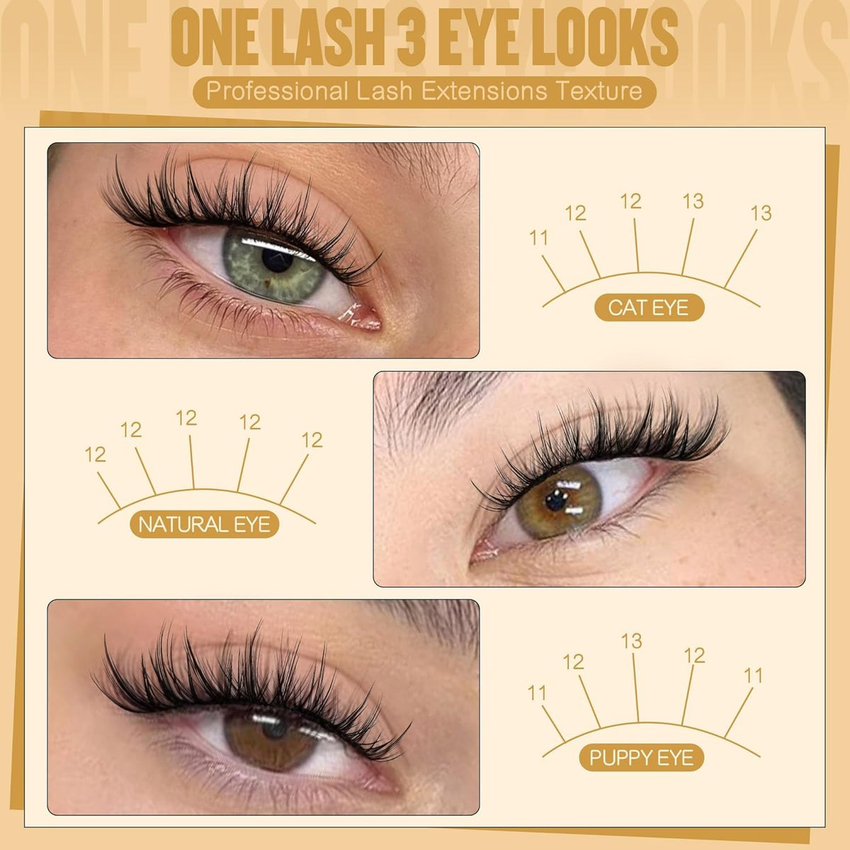 Natural Eyelash Clusters Kit - Wispy Black 180pcs DIY False Lashes