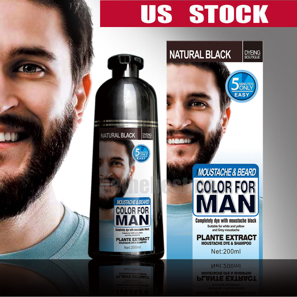 Permanent Beard Dye Shampoo 200ml - Black
