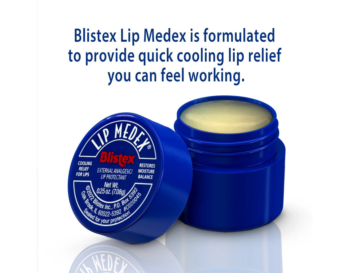 Cooling Relief Lip Balm Set - Medicated Lip Protectant with Menthol & Camphor, 3 Pack