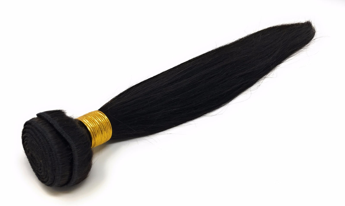 Silk Straight Human Hair Extensions - 100g Sew-In Bundle, Black, Multiple Lengths