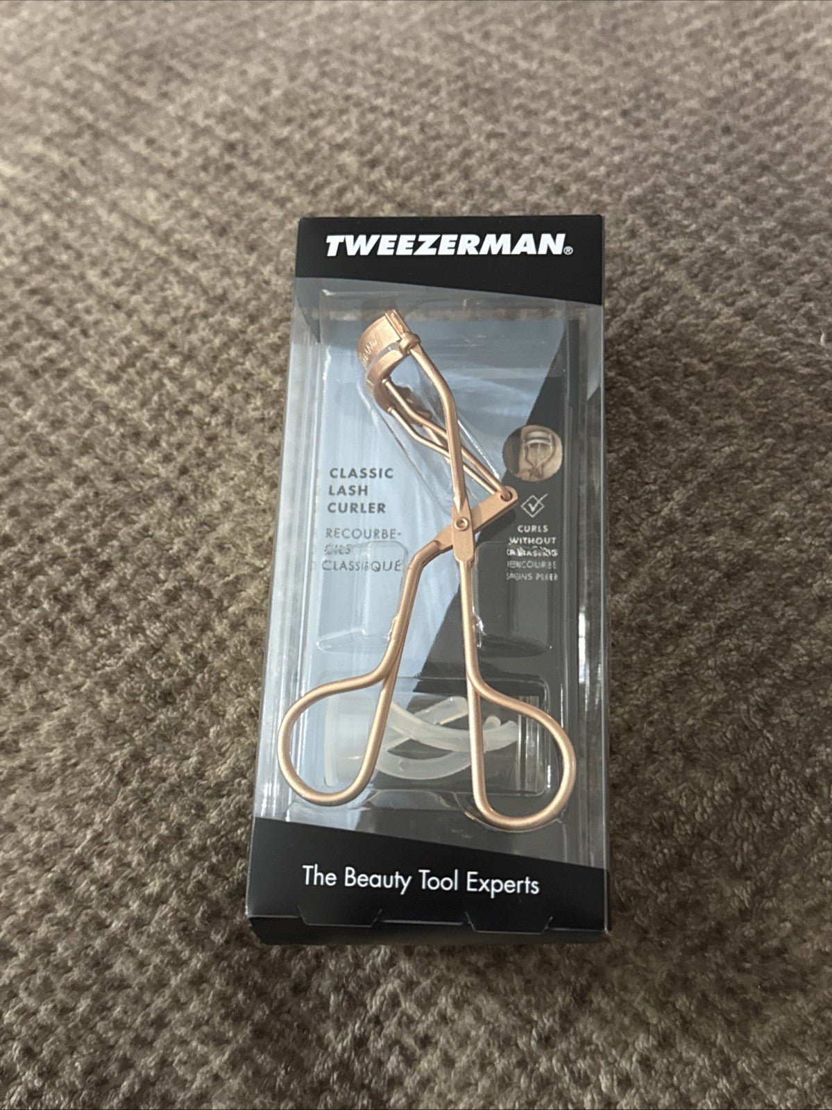 Eyelash Curler Rose Gold with 3 Replacement Silicone Pads - Classic Makeup Tool