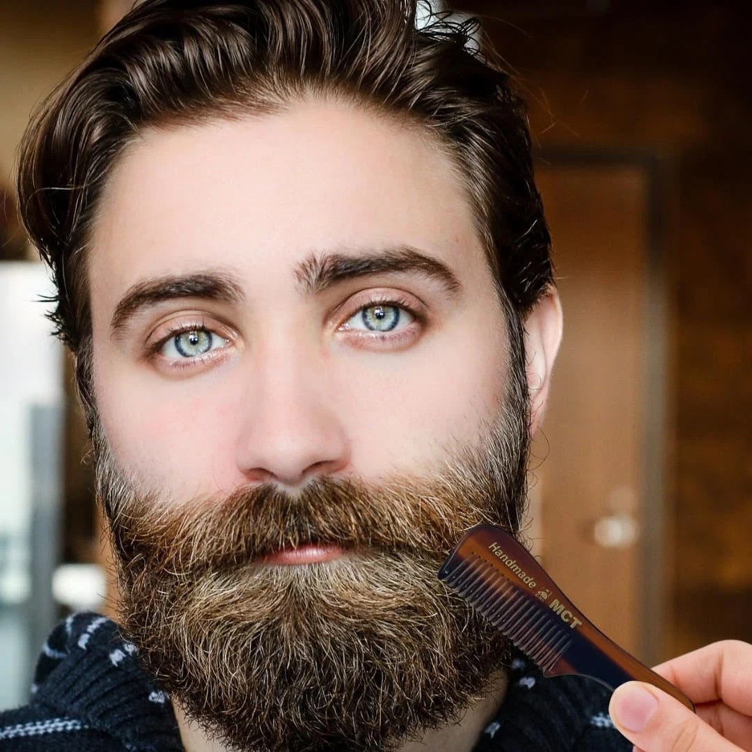 Travel Hair Comb Set for Men and Women - Mustache, Beard, Eyebrow Fine Tooth Grooming Kit