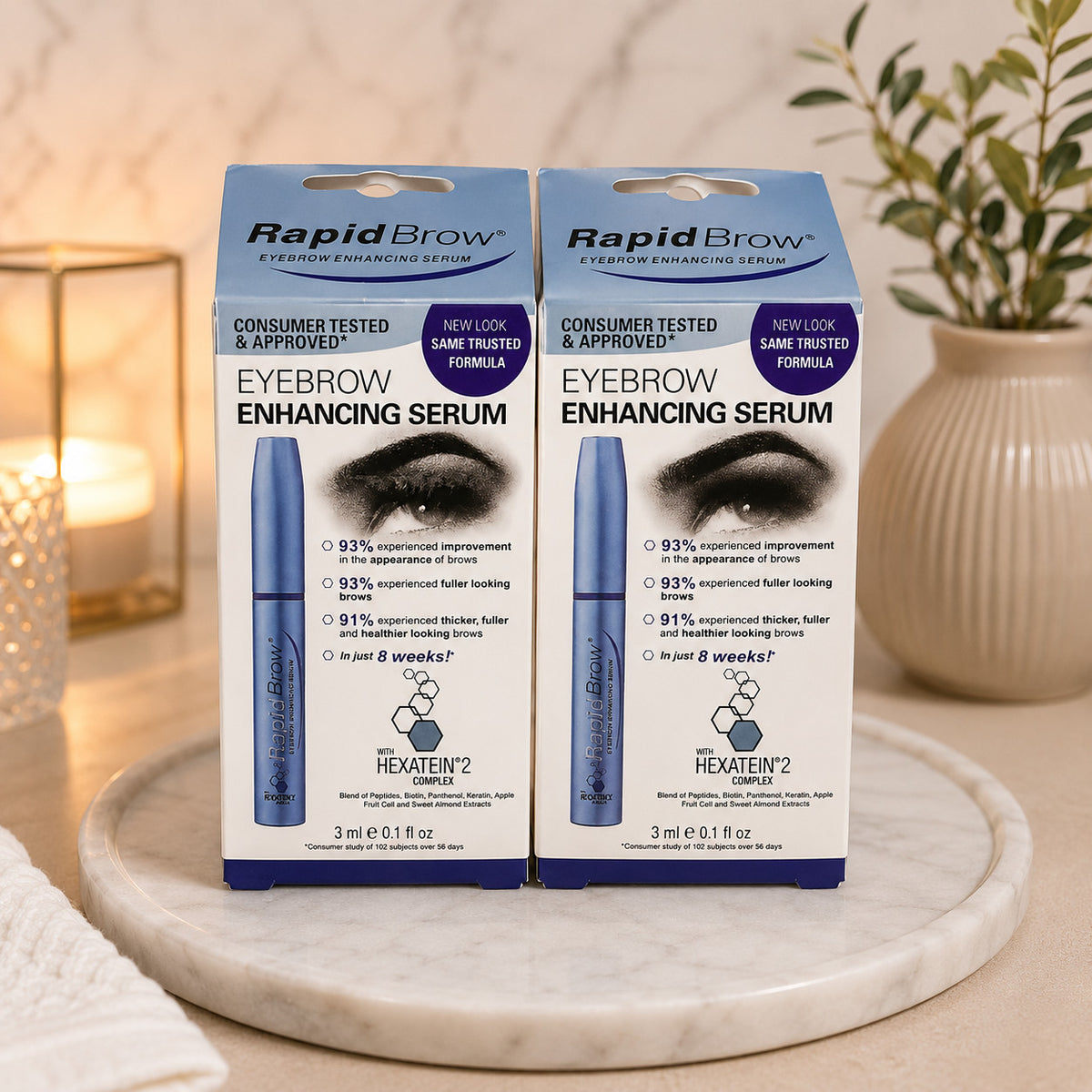 Eyelash & Eyebrow Growth Serum - Enhancing Conditioner for Lash & Brow - 3ml (2 Pack)