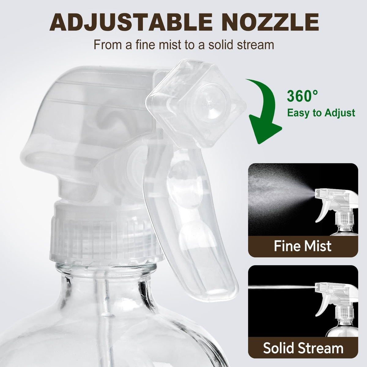 Reusable Glass Spray Bottles with Silicone Covers - Fillable and Leakproof