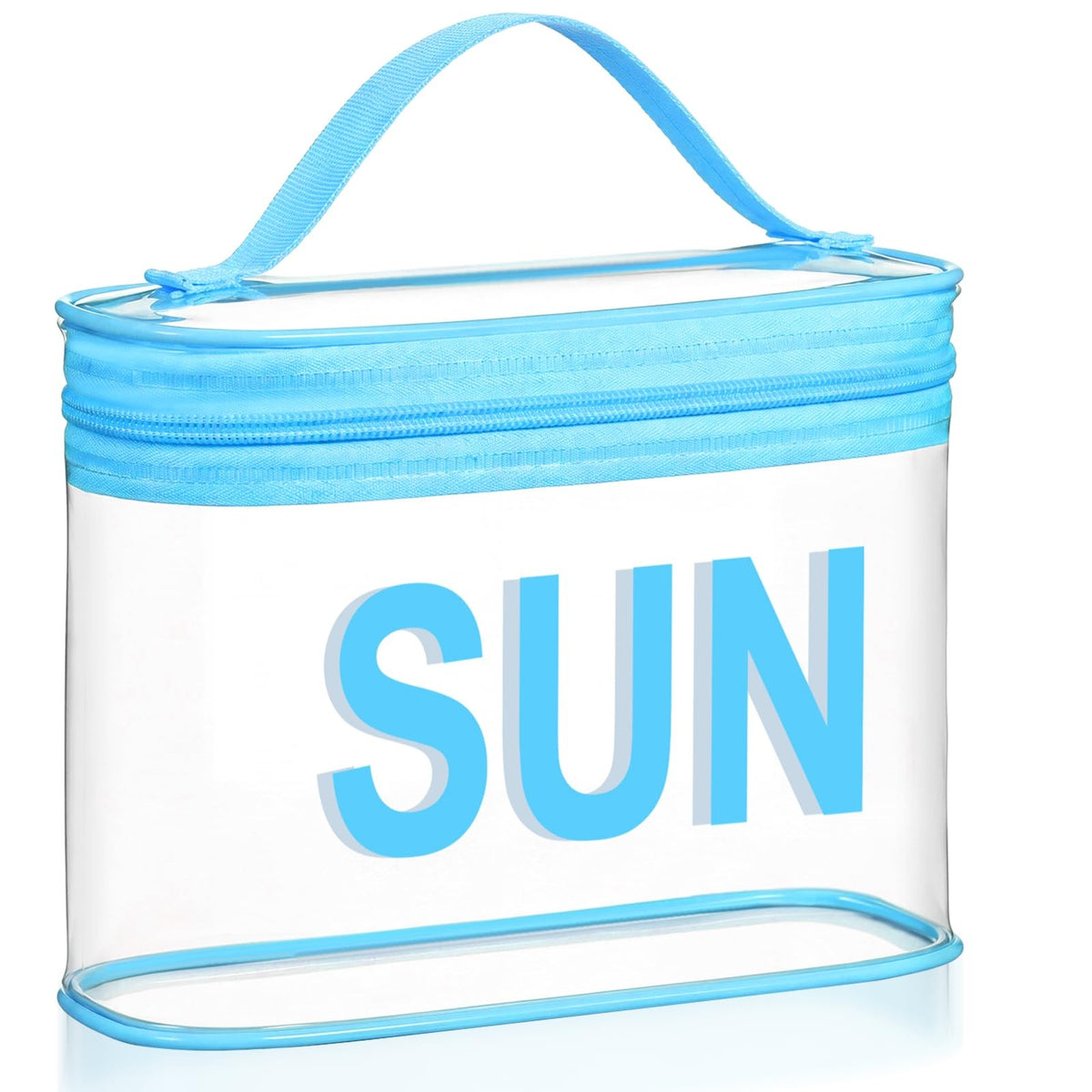 Clear Waterproof Makeup Bag - Large Travel Cosmetic Organizer 8.27x6.3x3.15 inches