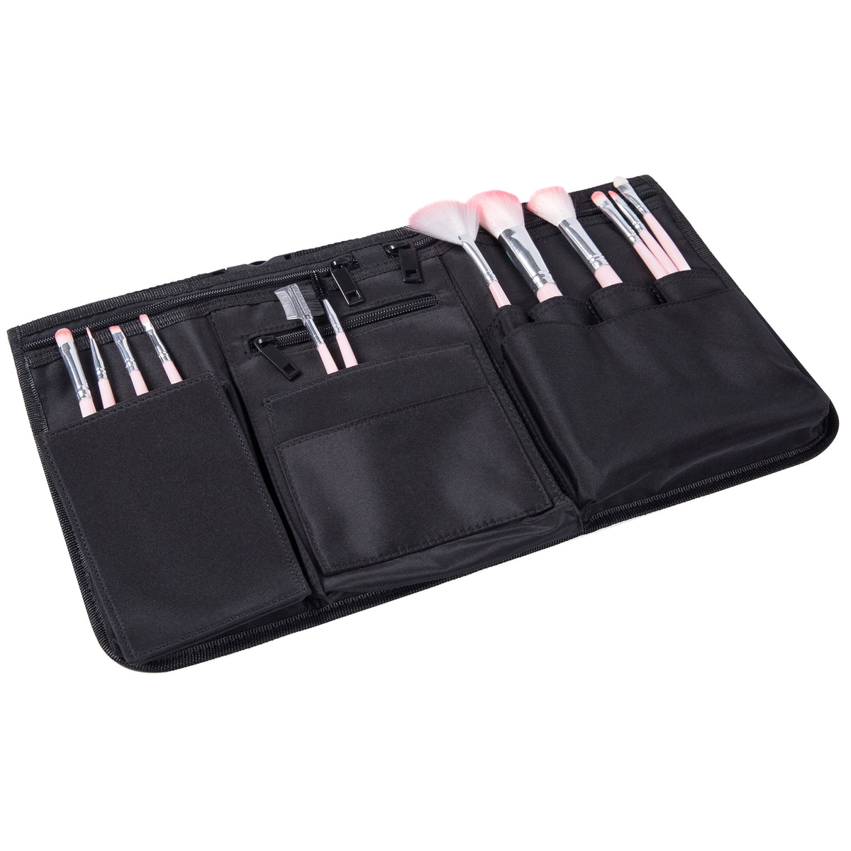 Professional Makeup Artist Canvas Waist Apron with Multiple Pockets - Black