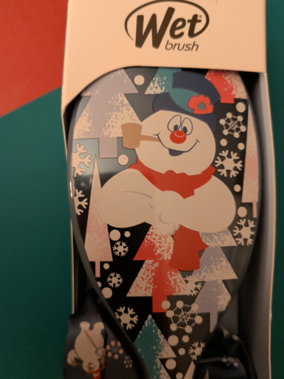 Frosty Snowman Detangler Hair Brush - Christmas Hair Care Gift, 8 Inch