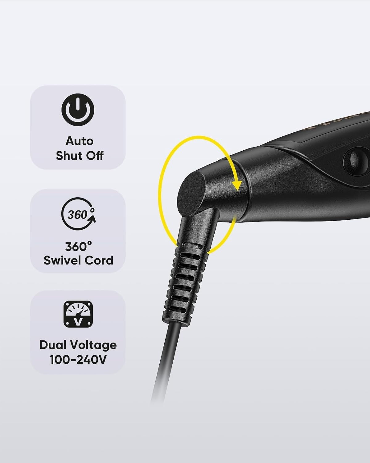 Titanium Flat Iron Hair Straightener with Tourmaline & Argan Oil - Lightweight & Professional