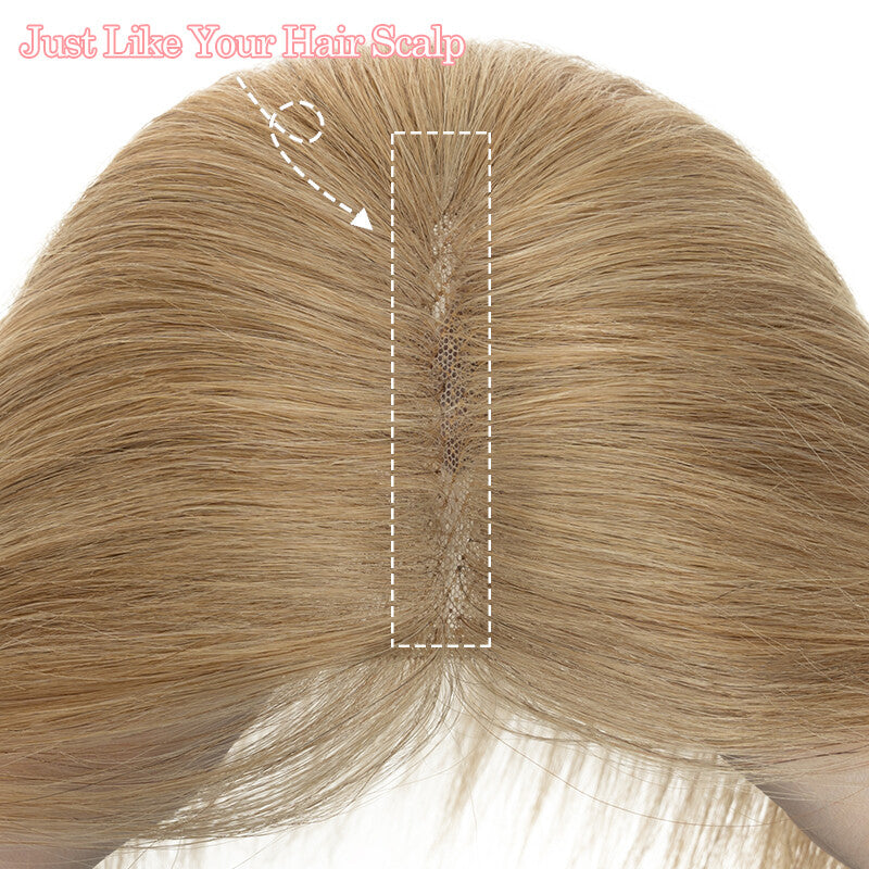 Clip-In Remy Human Hair Topper for Women with Thinning Hair