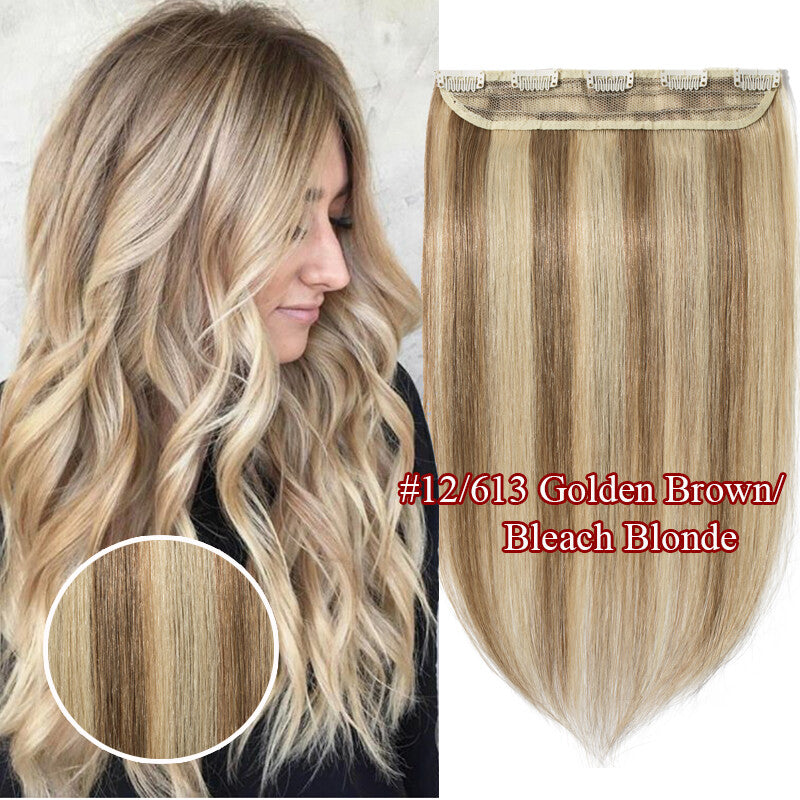 Invisible Wavy Clip-In Hair Extensions - Remy Human Hair, Half Head