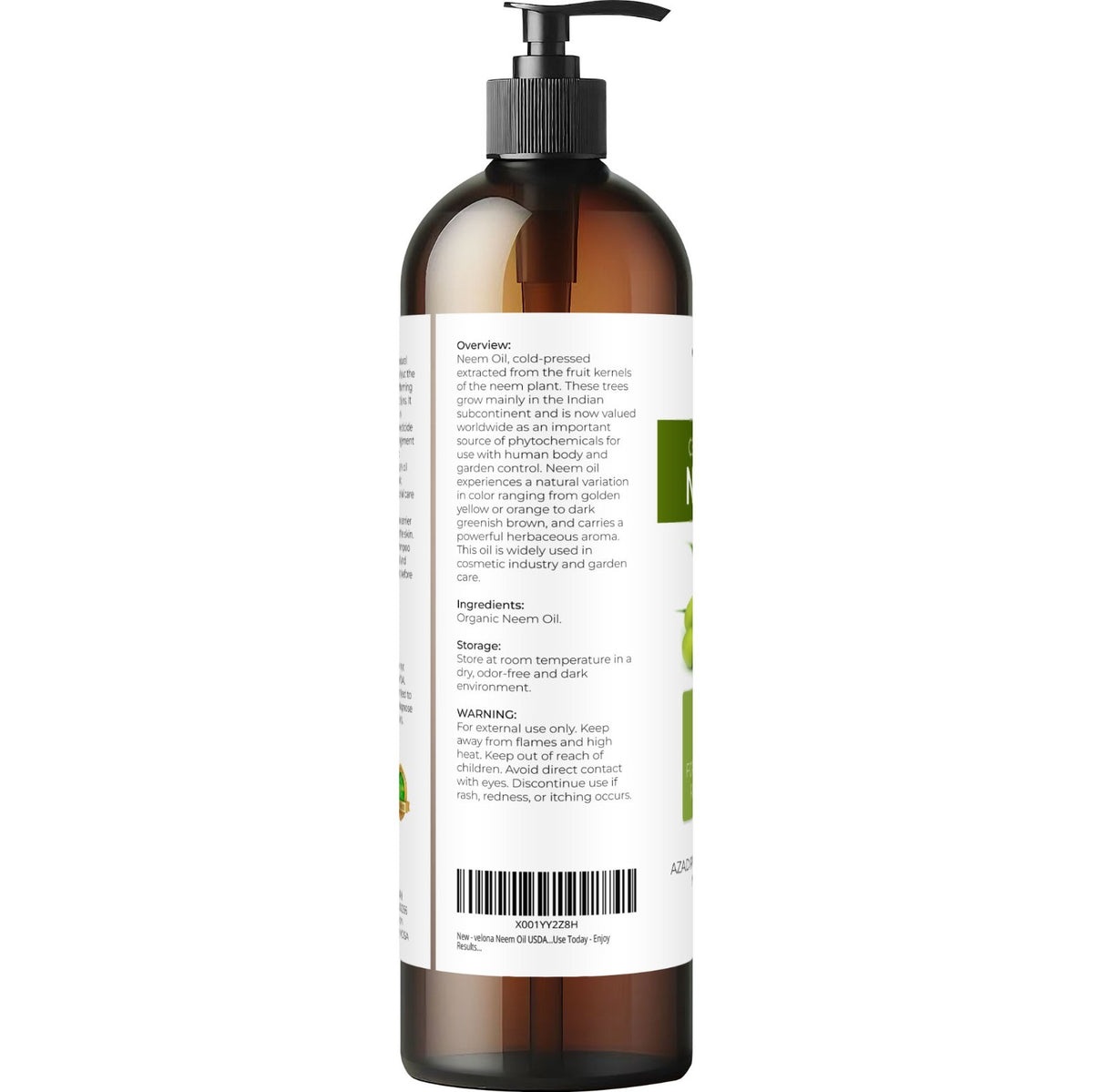 Organic Neem Oil - 8 fl oz Cold Pressed