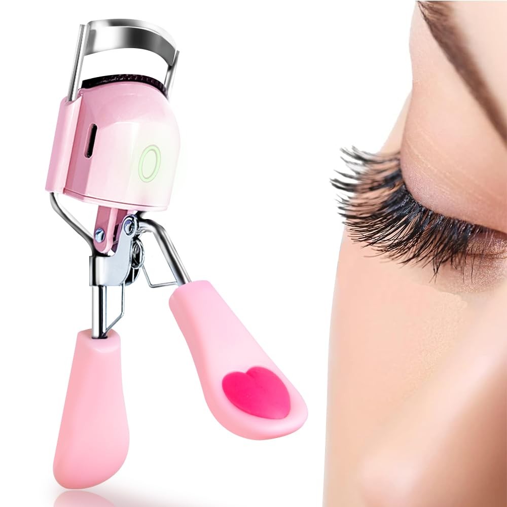 Rechargeable Heated Eyelash Curler with Silicone Pad - USB Electric Makeup Tool