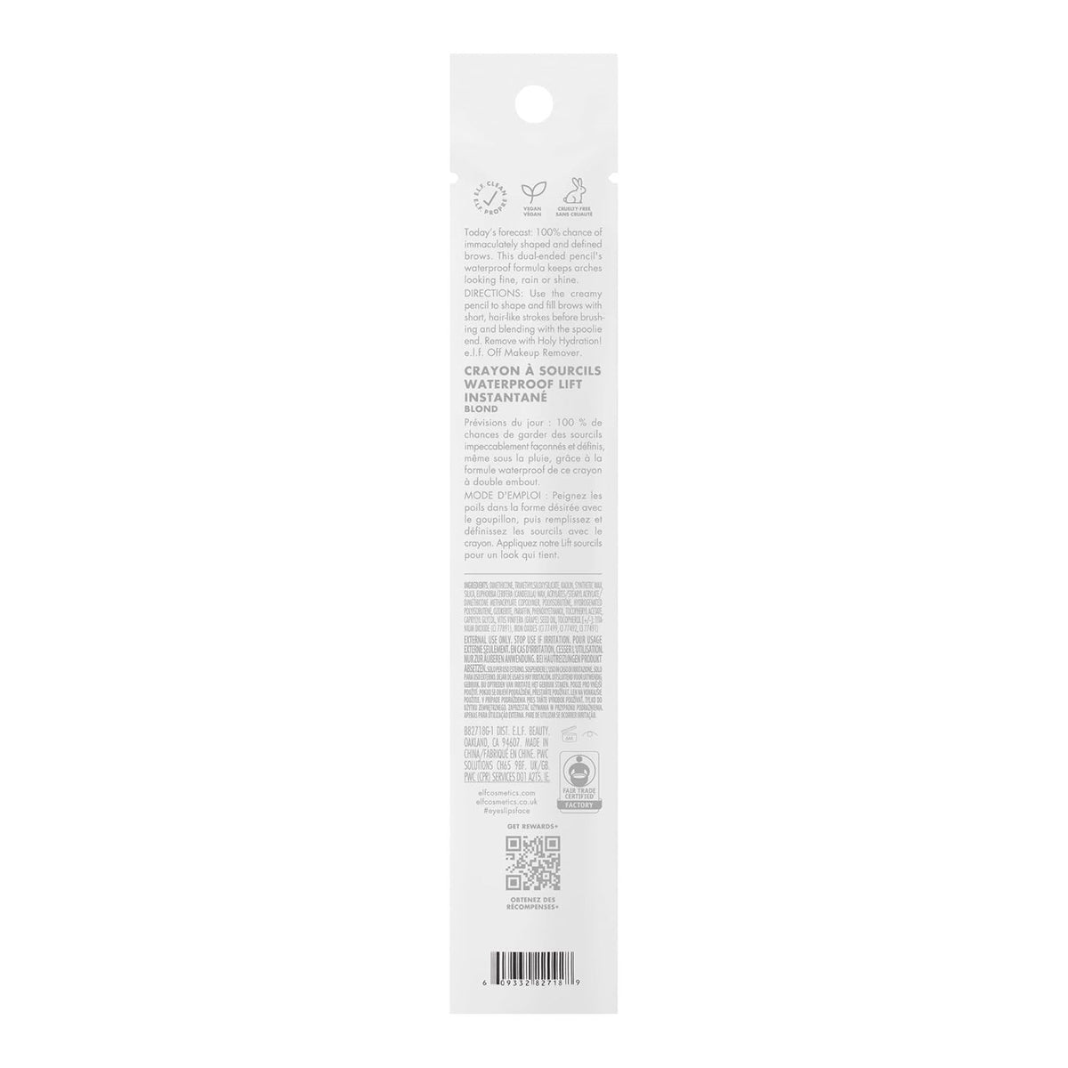 e.l.f. Instant Lift Waterproof Eyebrow Pencil Dual-Ended with Precision Tip & Spoolie