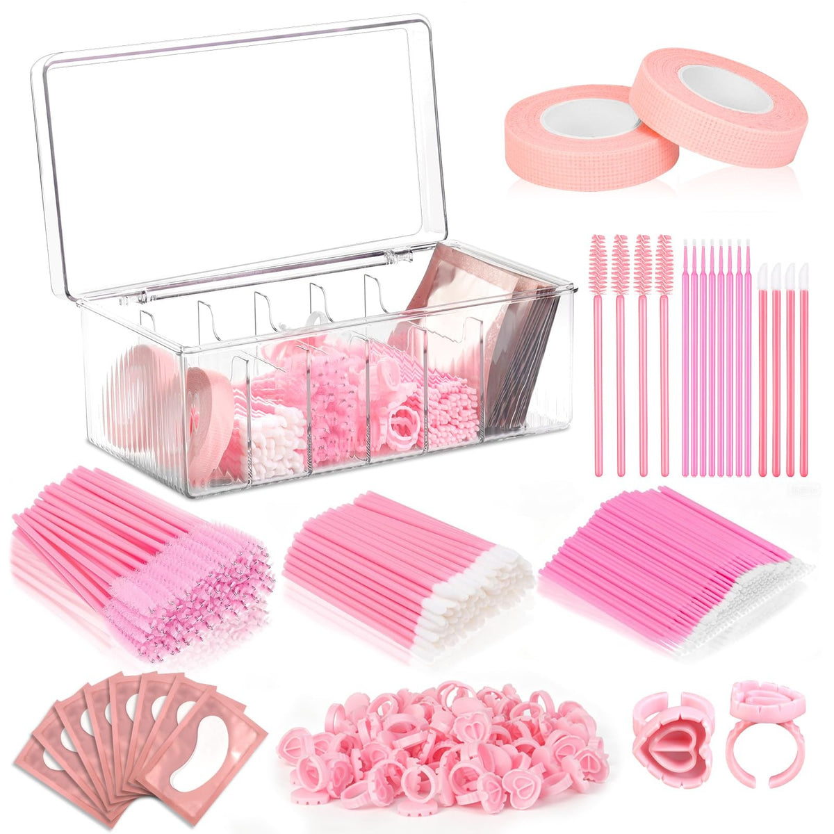 Eyelash Extension Kit 323 Pieces with Storage Box & Supplies for Lash Artists