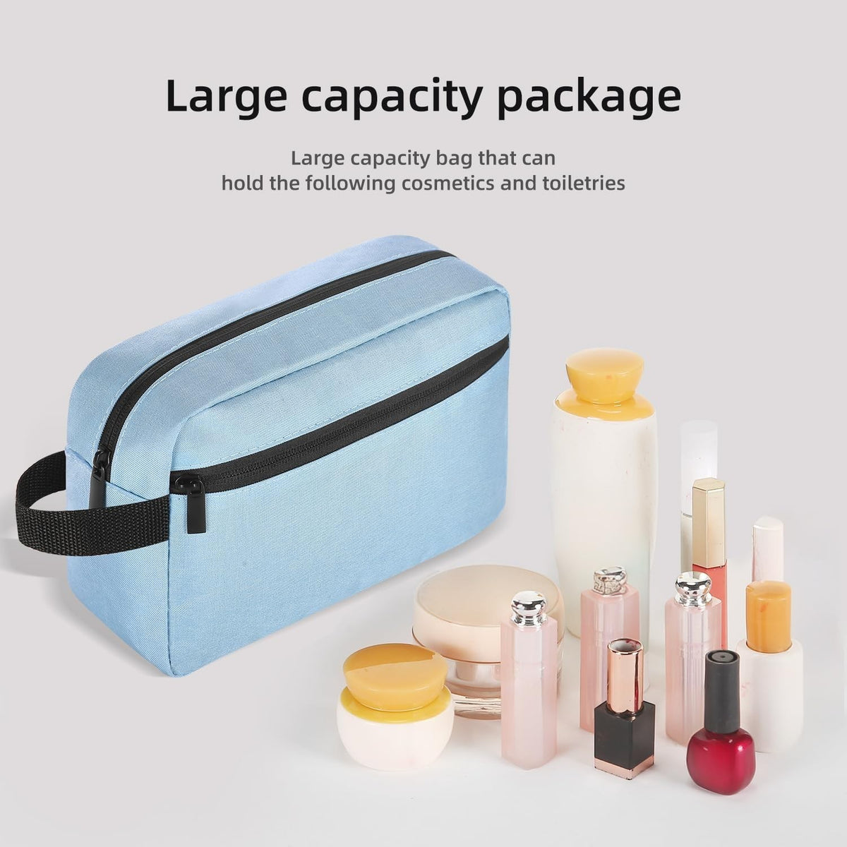 Travel Toiletry Bag for Women & Men Hanging Cosmetic Organizer Sky Blue