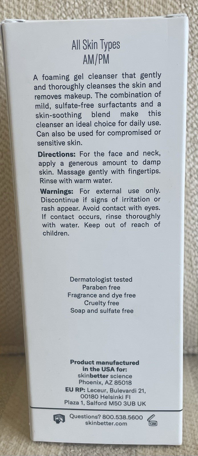 Skinbetter Science Cleansing Gel 8 Oz Full Size Sealed Box - Authentic