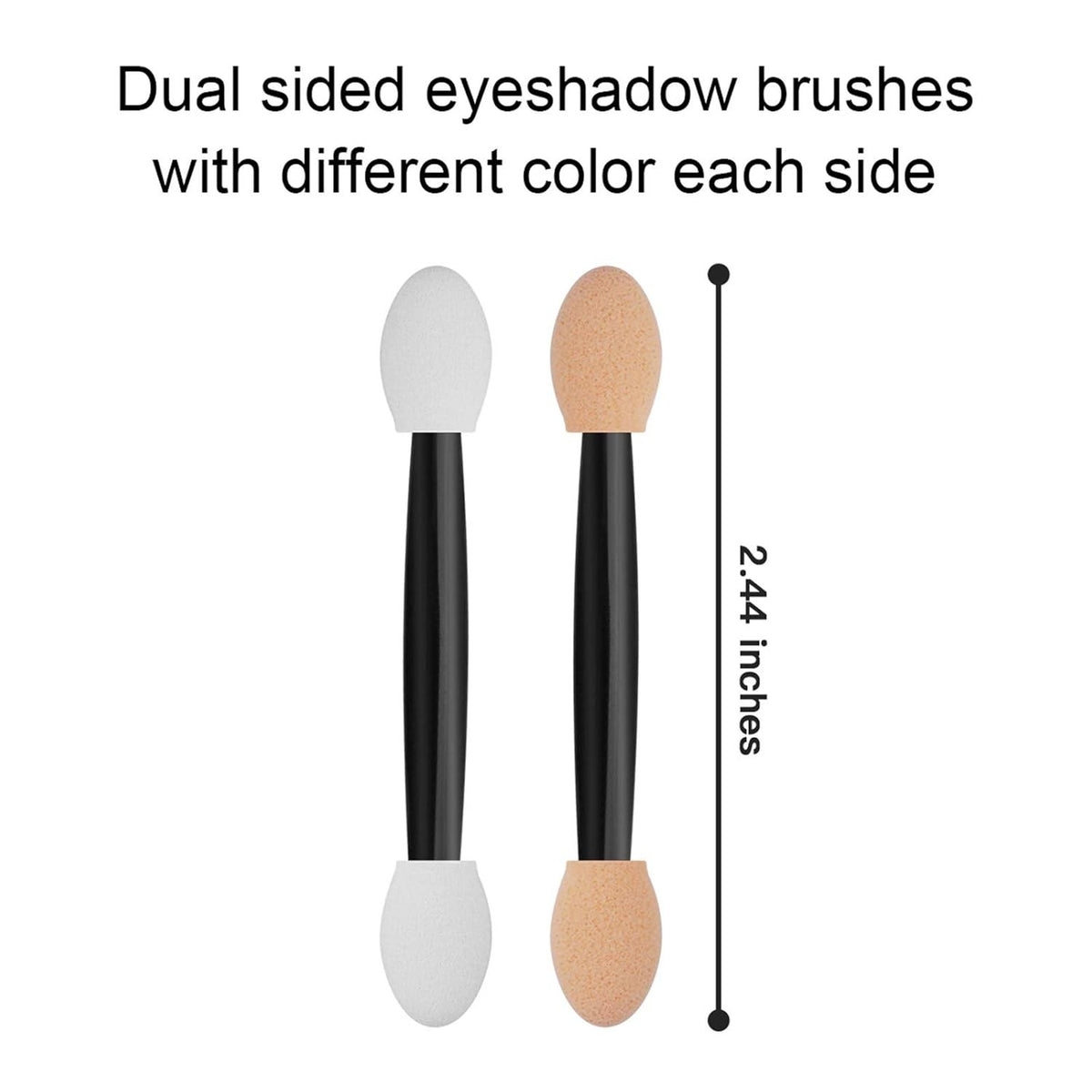 Disposable Dual-Sided Eyeshadow Applicators Pack of 120 - Black