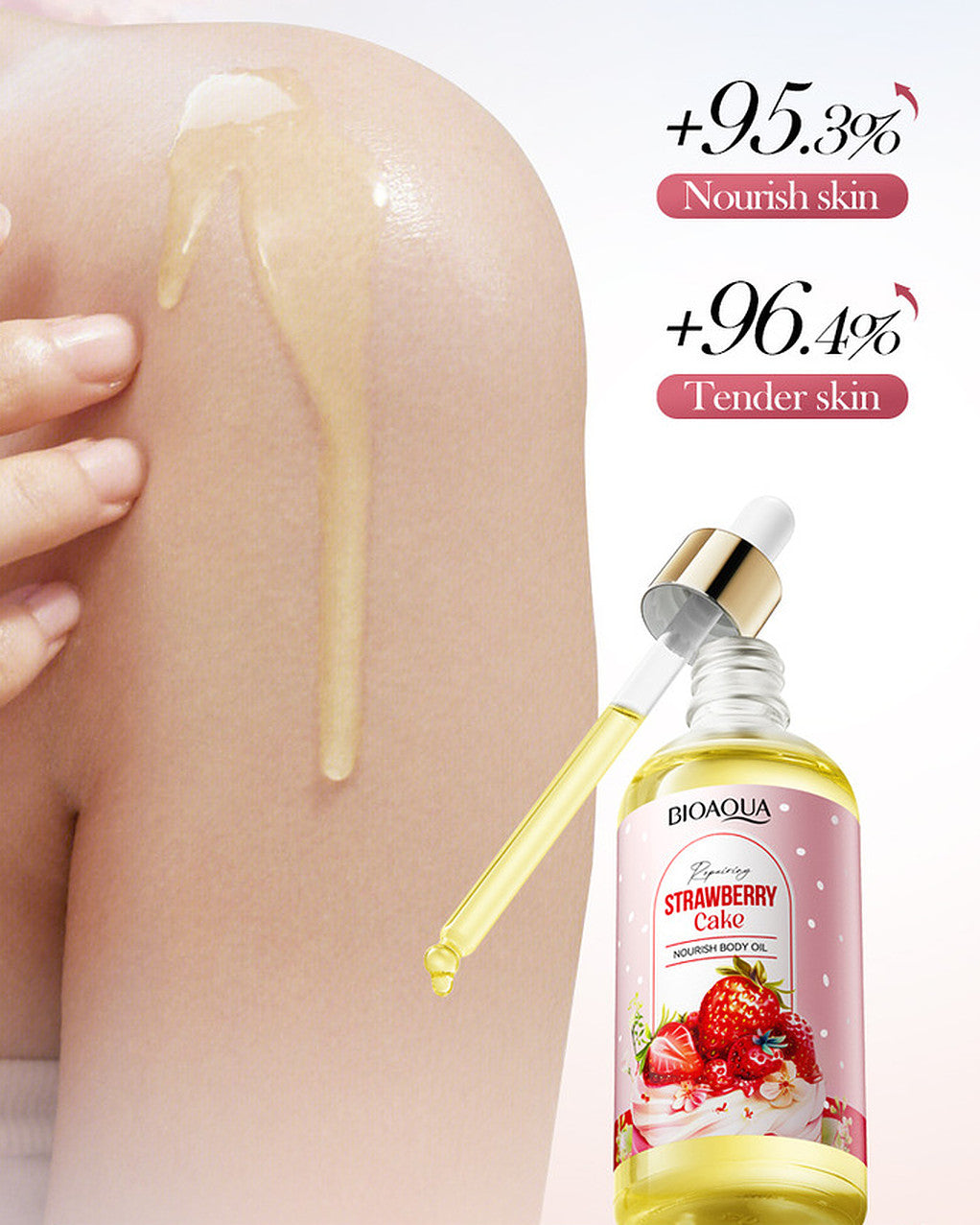 Bioaqua Strawberry Cake Body Oil Nourishing Moisturizing Skin Care