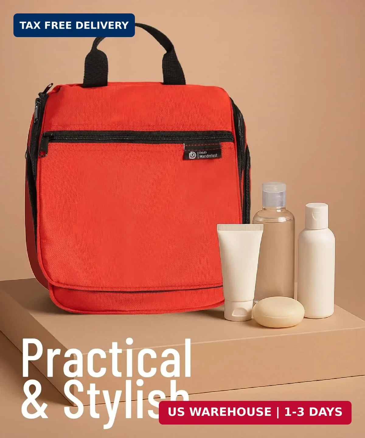 Travel Toiletry Bag with 10 Compartments Water-Resistant Hanging Organizer