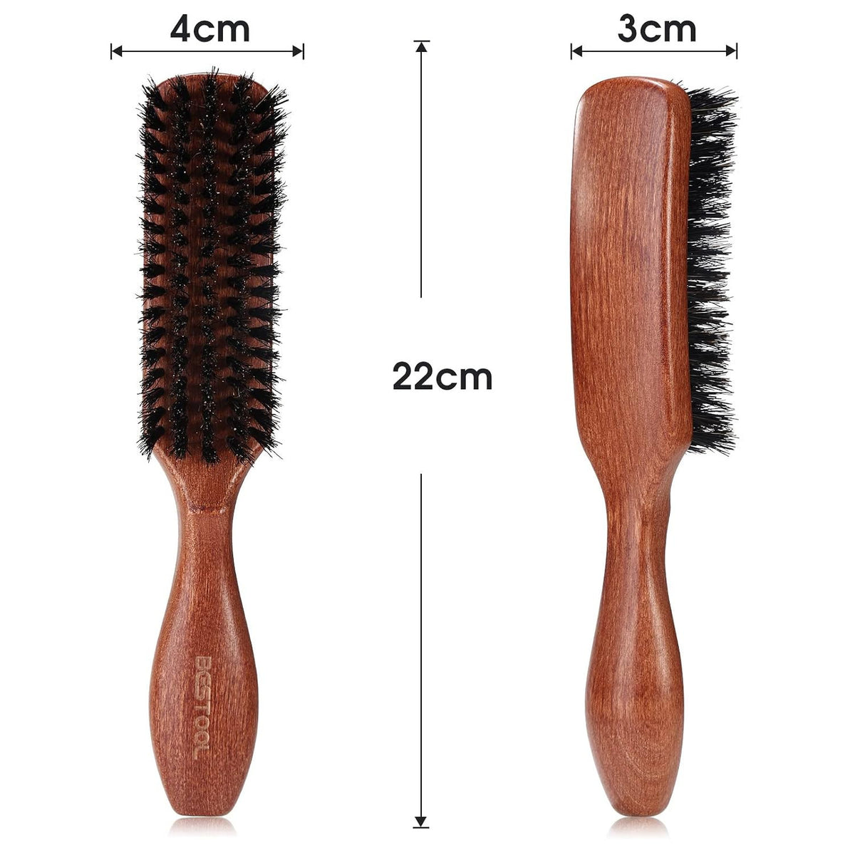 Boar Bristle Hair Brush for Women Men - Detangling & Styling, Scalp Massage