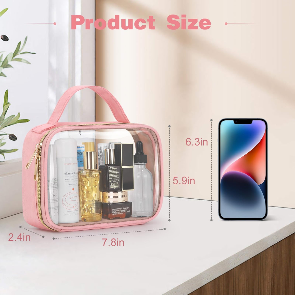 TSA Approved Clear Toiletry Bag 2 Pack Travel Organizer with Handles