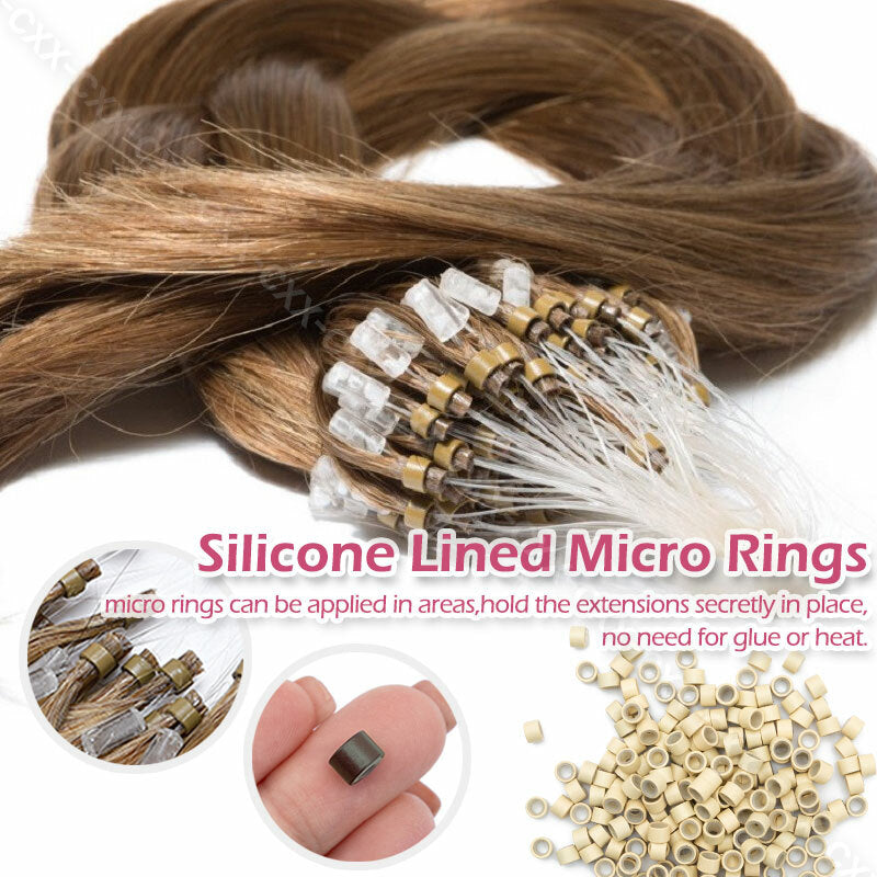 Micro Loop Hair Extensions Beads Link - Russian 100% Remy Human Hair Balayage