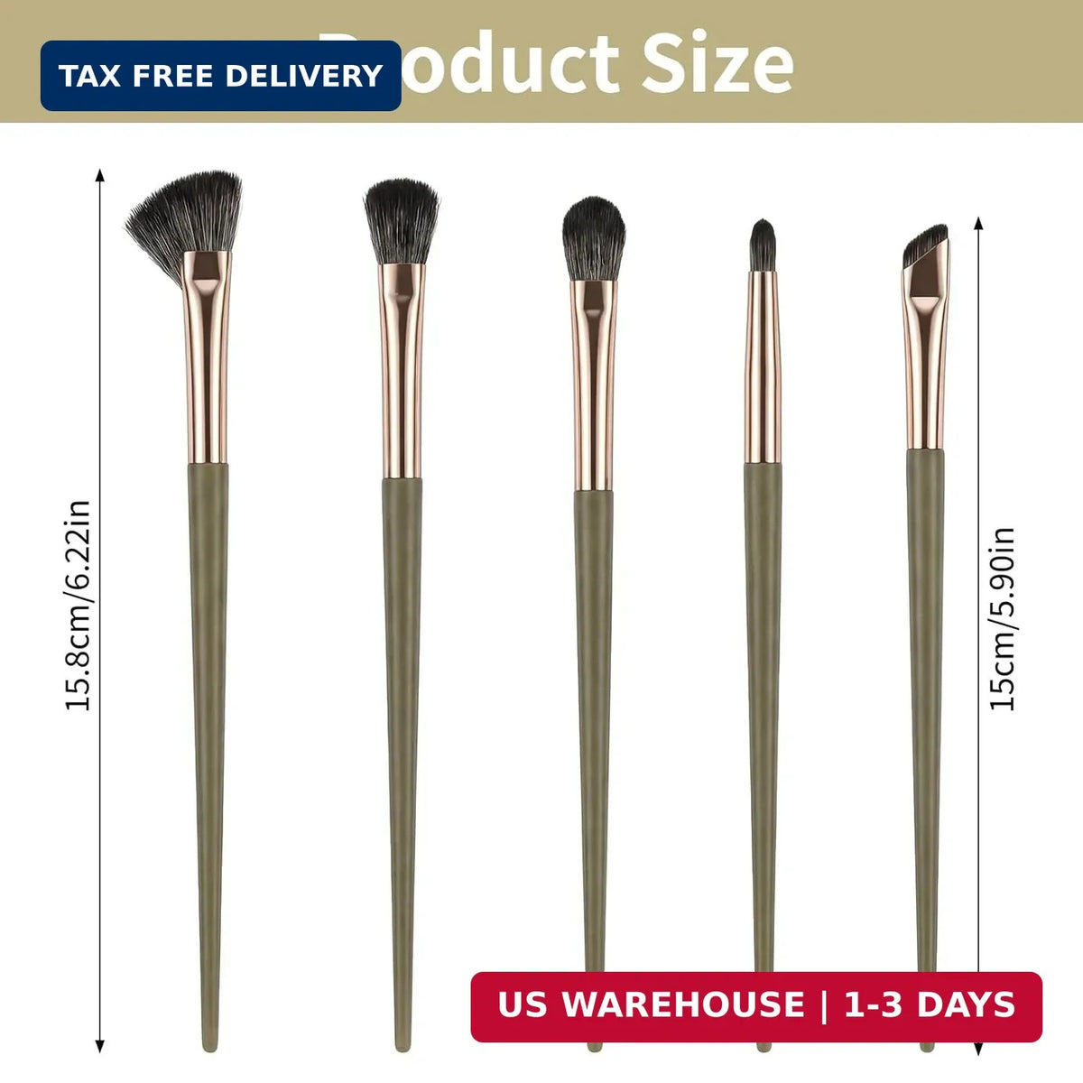 Professional Eye Makeup Brush Set - 5 Pcs Eyeshadow & Eyebrow Brushes