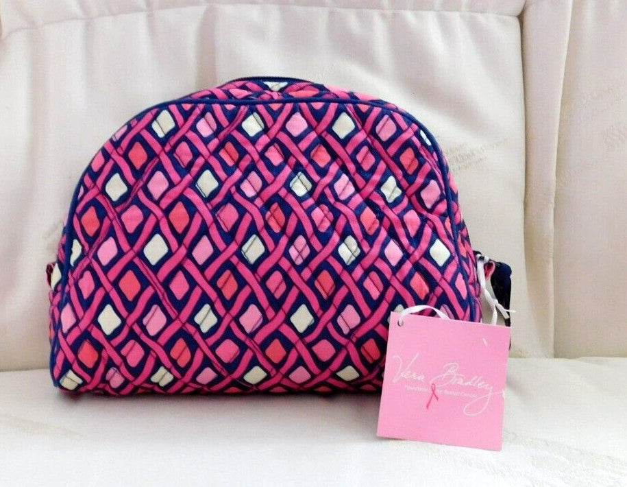 Medium Zip Cosmetic Case - Katilina Pink Diamonds Travel Toiletry Bag