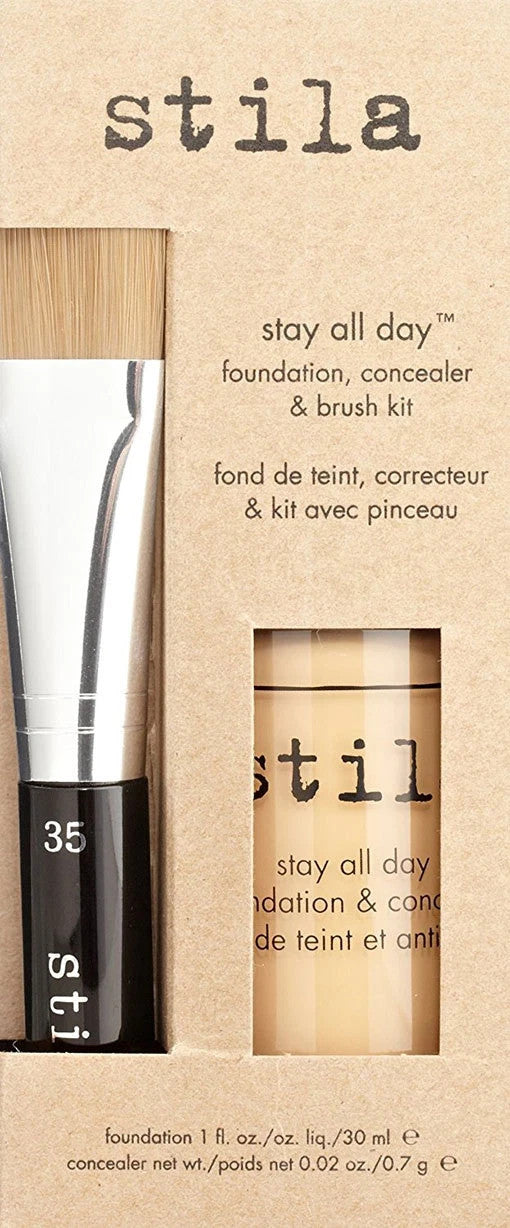 Stila Stay All Day Bare 1 Foundation & Concealer Set with Brush Kit - NIB