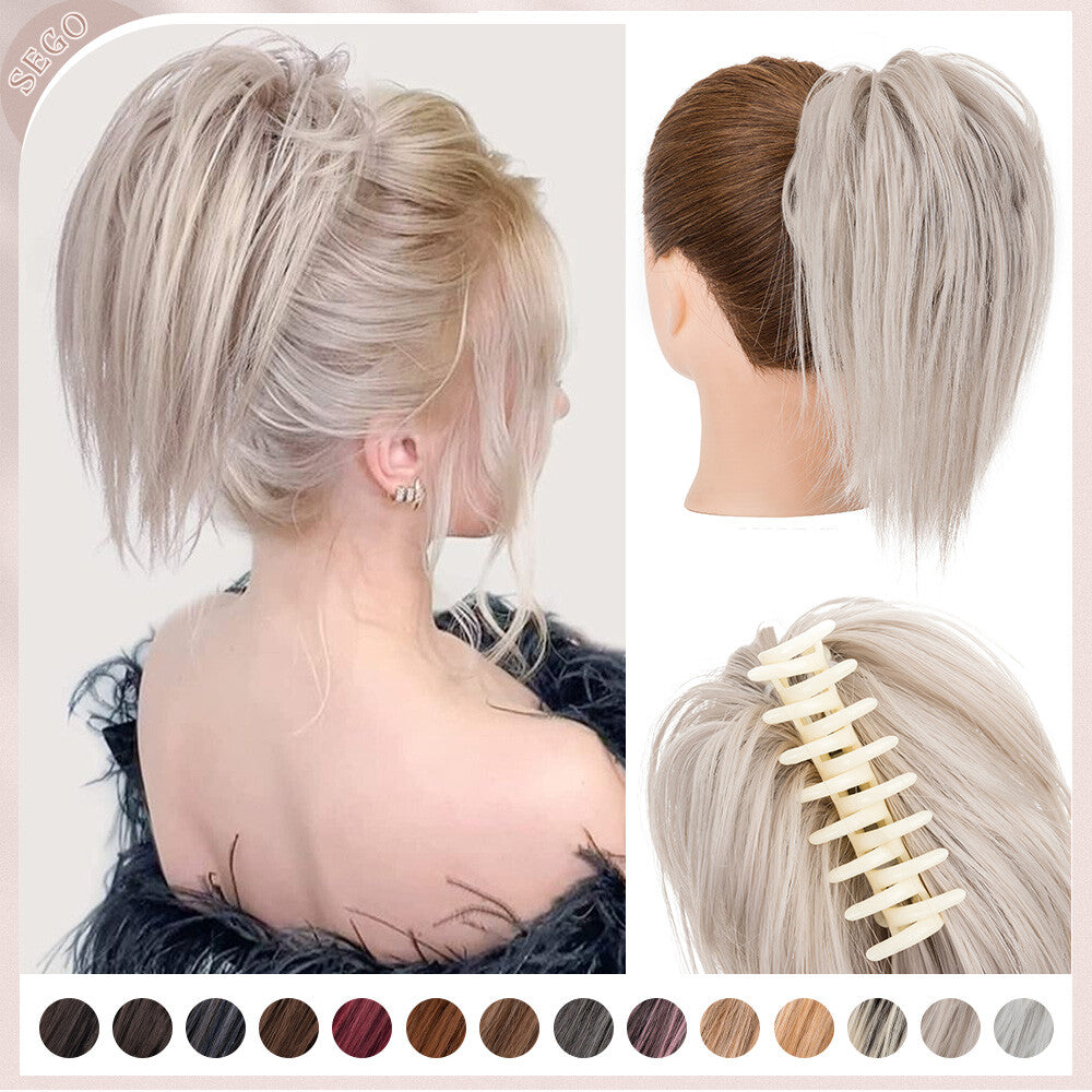 Thick Messy Bun Hair Piece with Scrunchie & Claw Clip - Hair Extensions, Updo Accessory