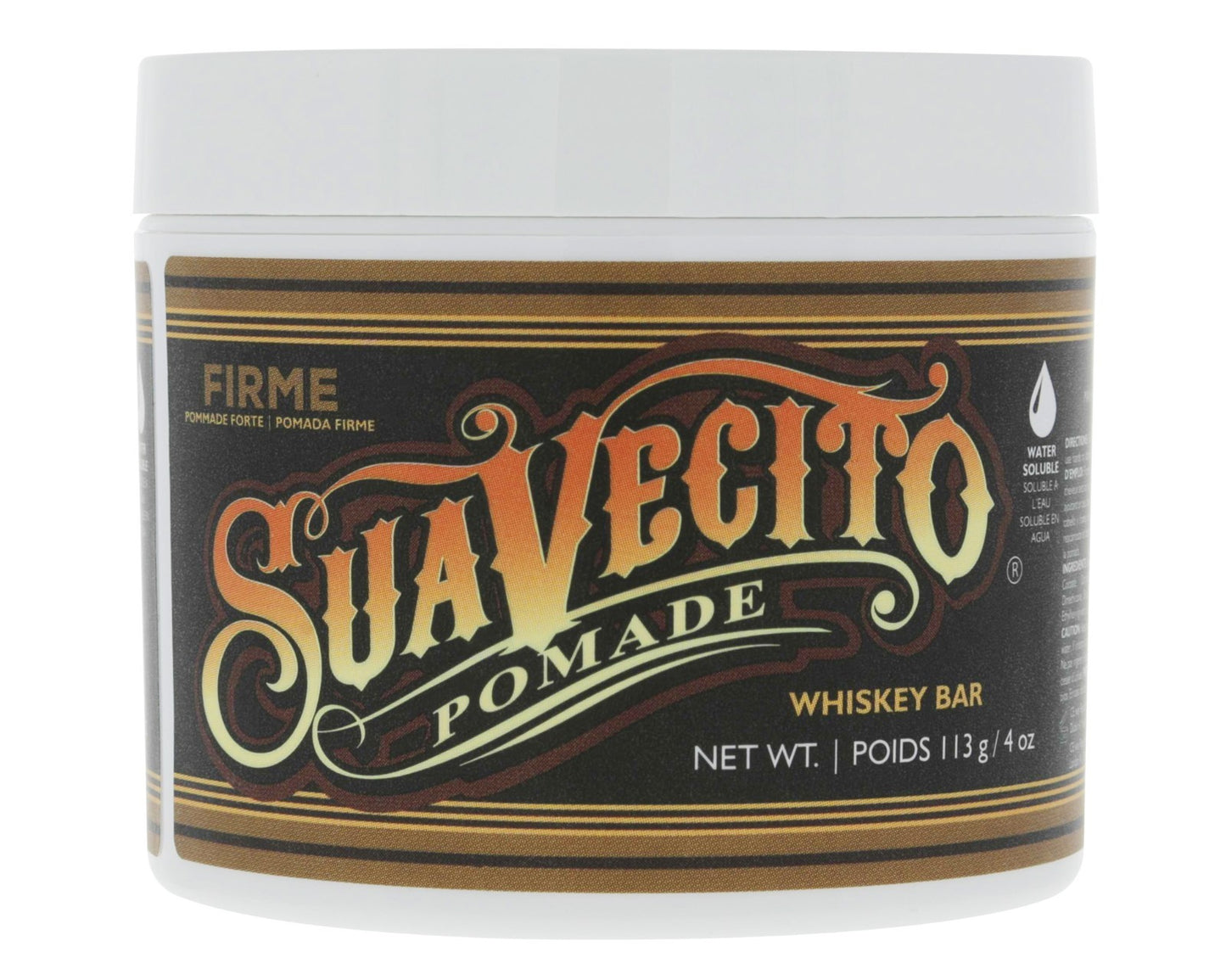 Strong Hold Whiskey Bar Pomade - Water-Based Hair Styling Product 4 oz