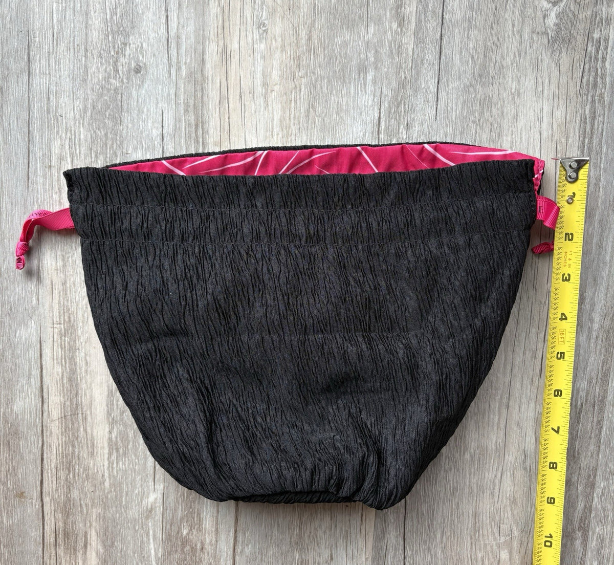 Lancôme Fuchsia & Black Drawstring Makeup Pouch - Cosmetic Bag