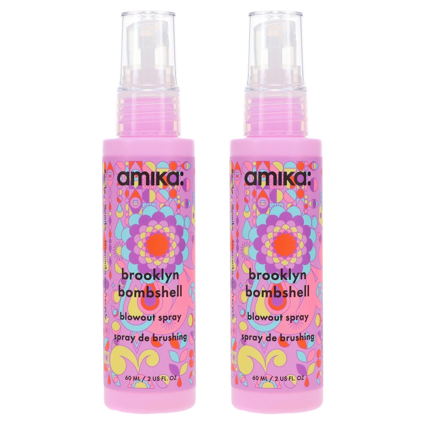 Amika Brooklyn Bombshell Blowout Spray - 2 oz Hair Volumizer & Shine Mist - 2 Pack