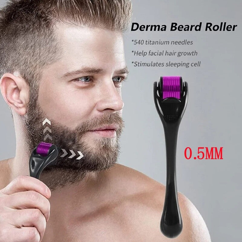 Beard Derma Roller for Hair Growth 0.5mm Titanium Micro Needling Tool
