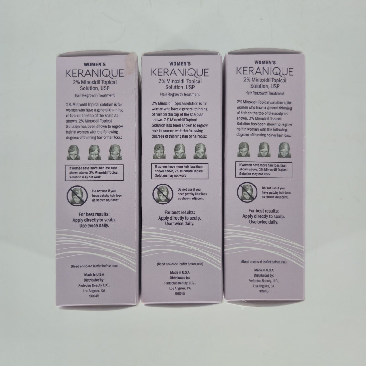 Keranique 2% Minoxidil Hair Regrowth Topical Solution Set (3) 3 Month