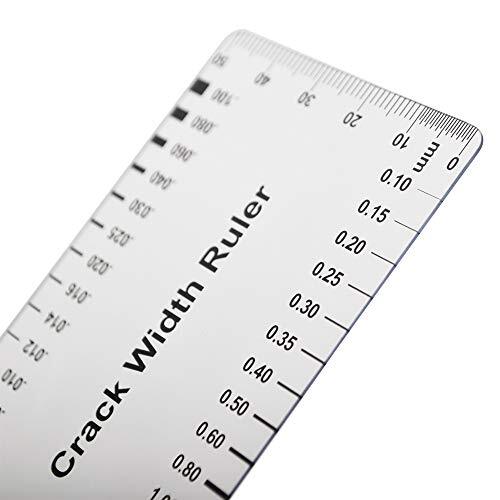 Plastic Concrete Crack Width Ruler - 10 Pack, Clear A & B, Credit Card Size