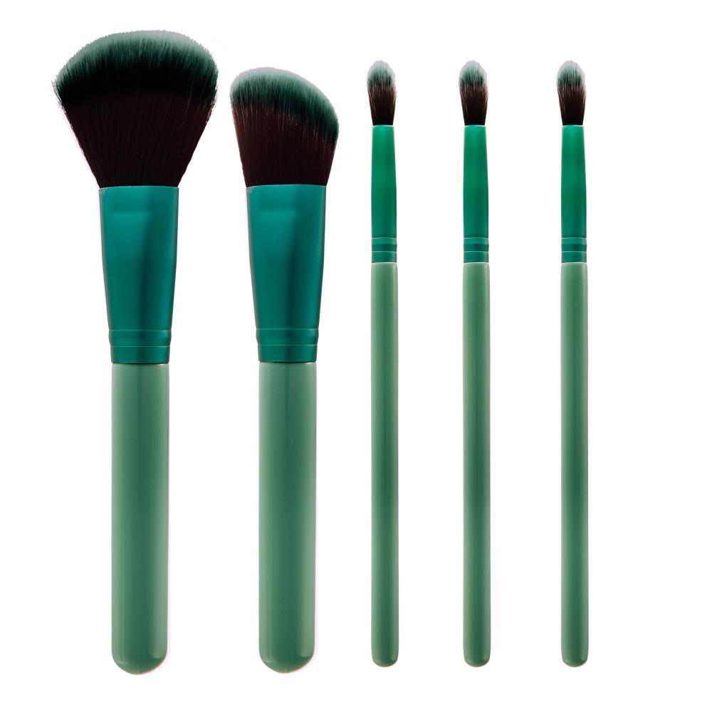 6-Piece Makeup Brush Set with Deep Blue Cosmetic Travel Bag