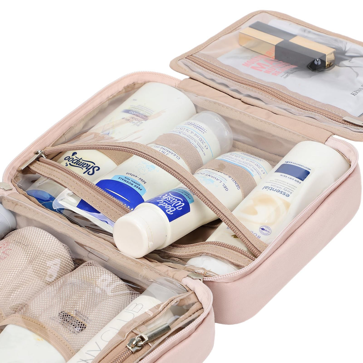 Travel Toiletry Bag for Women - Hanging Makeup Organizer with Spacious Compartments