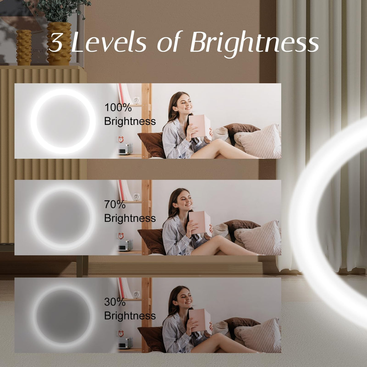 LED Lighted Compact Makeup Mirror with 1X/3X Magnification & USB Rechargeable